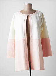 Veste casual col rond blanc MULTI TEX femme