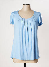 T-shirt stretch manches courtes bleu MULTIPLES femme