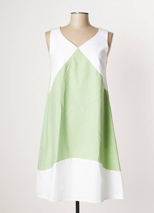 Robe mi-longue coupe évasée sans manche vert MULTIPLES femme