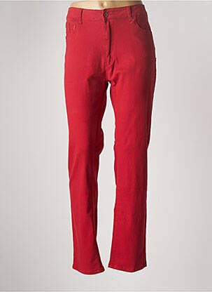 Pantalon slim tissage popeline taille normale rouge MULTIPLES femme