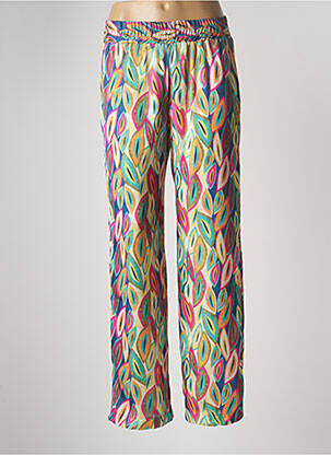 Pantalon large coupe fluide taille normale vert MULTIPLES femme