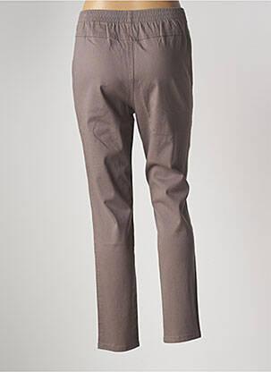 Pantalon slim taille élastique taille normale marron MULTIPLES femme