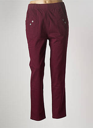 Pantalon slim taille élastique taille normale rouge MULTIPLES femme