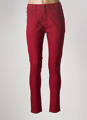 Pantalon slim tissage popeline taille normale rouge MULTIPLES femme