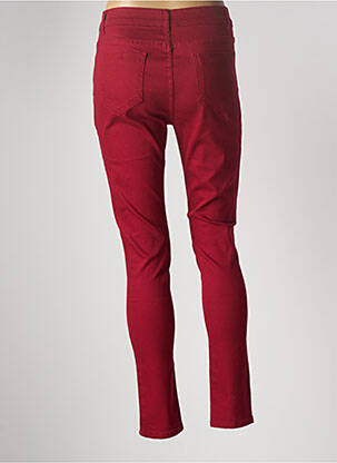 Pantalon slim tissage popeline taille normale rouge MULTIPLES femme