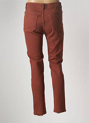 Pantalon slim taille haute taille haute marron MULTIPLES femme