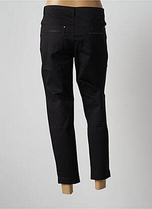 Pantalon 7/8 tissage popeline taille normale noir MULTIPLES femme