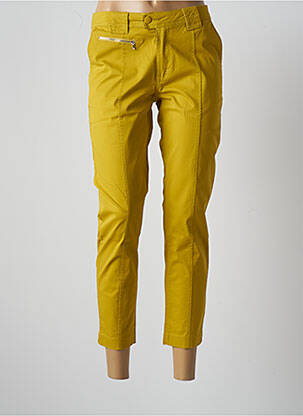 Pantalon 7/8 tissage popeline taille normale jaune MULTIPLES femme