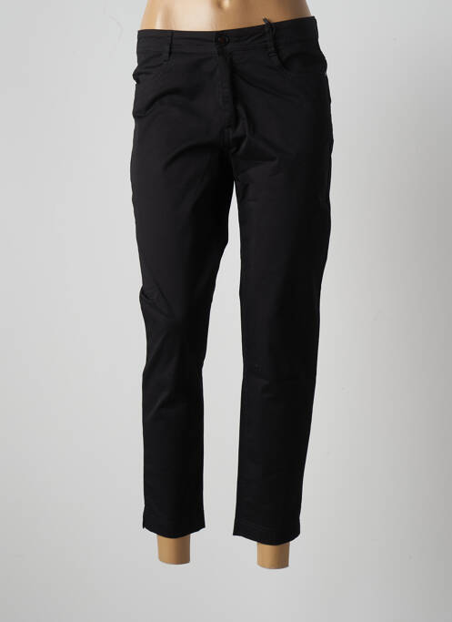 Pantalon 7/8 tissage popeline taille normale noir MULTIPLES femme
