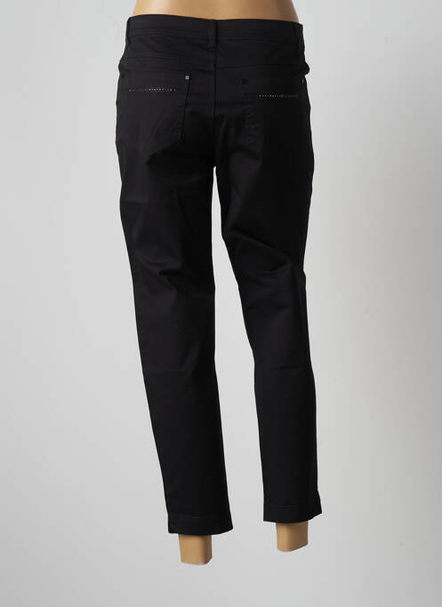 Pantalon 7/8 tissage popeline taille normale noir MULTIPLES femme