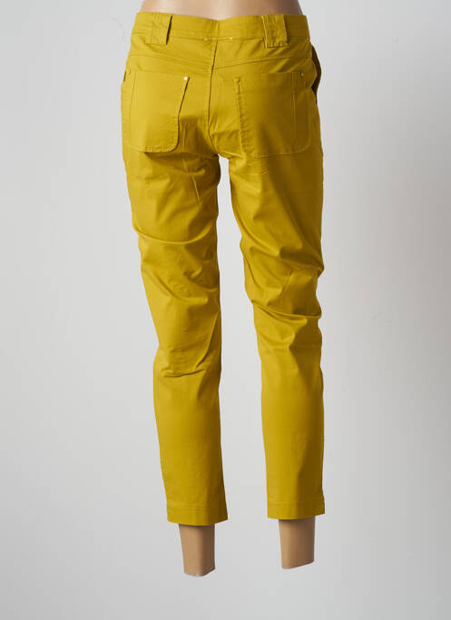 Pantalon 7/8 tissage popeline taille normale jaune MULTIPLES femme