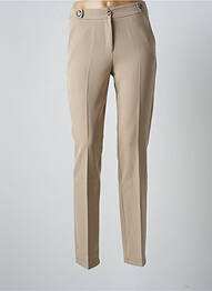 Pantalon droit tissage crêpe taille normale beige MULTIPLES femme