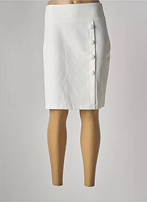 Jupe mi-longue taille à pinces beige MULTIPLES femme