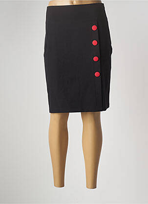 Jupe mi-longue taille à pinces noir MULTIPLES femme
