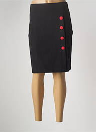 Jupe mi-longue taille à pinces noir MULTIPLES femme