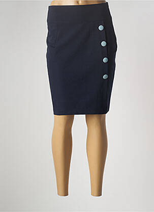 Jupe mi-longue taille à pinces bleu MULTIPLES femme