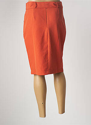 Jupe mi-longue taille à pinces orange MULTIPLES femme
