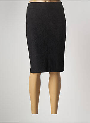 Jupe mi-longue coupe droite noir MULTIPLES femme
