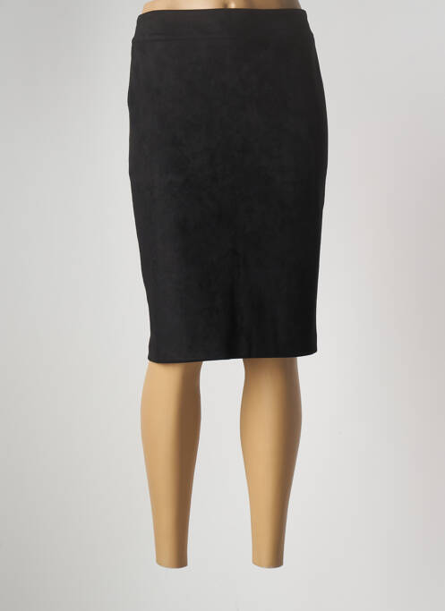 Jupe mi-longue coupe droite noir MULTIPLES femme