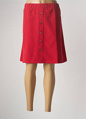 Jupe mi-longue stretch rouge MULTIPLES femme
