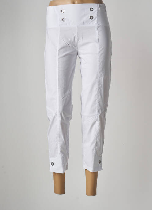 Pantacourt stretch taille basse blanc MULTIPLES femme