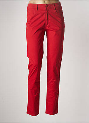 Pantalon slim tissage popeline taille normale rouge MULTIPLES femme