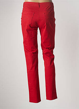 Pantalon slim tissage popeline taille normale rouge MULTIPLES femme