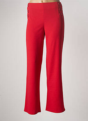 Pantalon large tissage crêpe taille normale rouge MULTIPLES femme