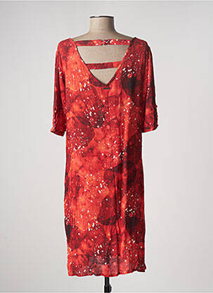 Robe mi-longue coupe fluide manches courtes rouge AGATHE & LOUISE femme
