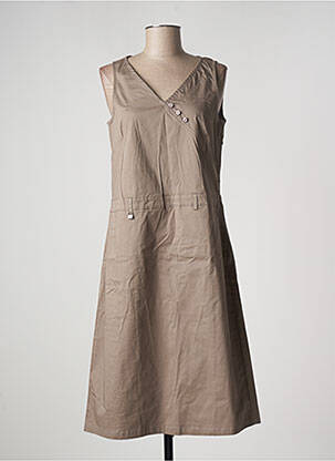 Robe mi-longue coupe évasée sans manche marron AGATHE & LOUISE femme