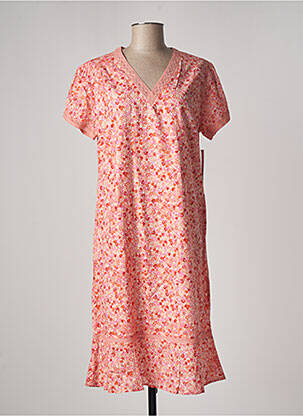 Robe mi-longue imprimé fleurs manches courtes rose AGATHE & LOUISE femme