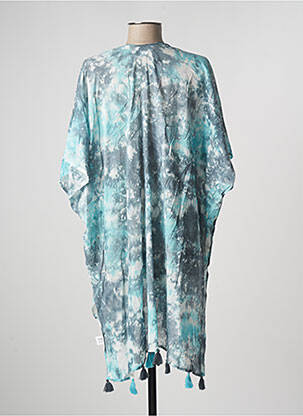 Veste kimono imprimé tie and dye bleu L'ATELIER DE MILA femme