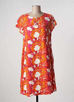 Robe mi-longue manches courtes manches courtes orange AGATHE & LOUISE femme