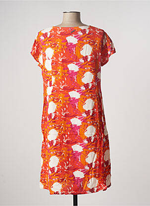 Robe mi-longue manches courtes manches courtes orange AGATHE & LOUISE femme