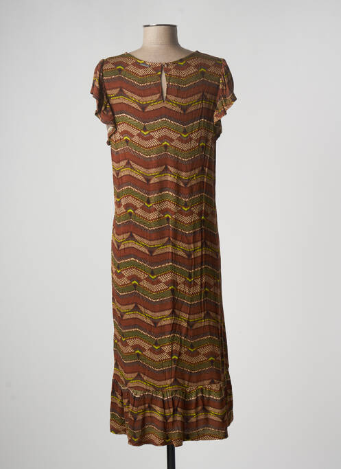 Robe mi-longue marron AGATHE & LOUISE pour femme