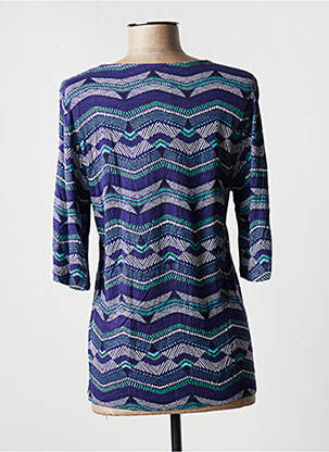 Top imprimé fantaisie manches 3/4 bleu AGATHE & LOUISE femme