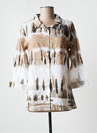 Tunique manches longues col chemisier beige AGATHE & LOUISE femme