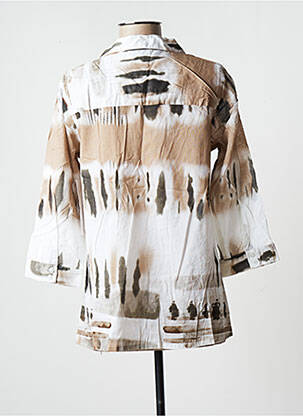 Tunique manches longues col chemisier beige AGATHE & LOUISE femme