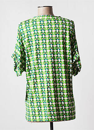 Top tissage jersey manches courtes vert AGATHE & LOUISE femme
