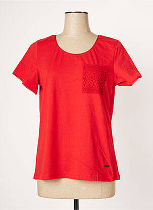 Top tissage jersey manches courtes rouge AGATHE & LOUISE femme