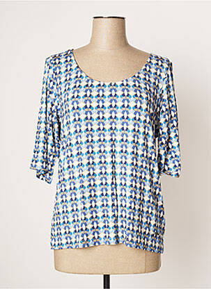 Top tissage jersey manches courtes bleu AGATHE & LOUISE femme