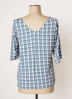 Top tissage jersey manches courtes bleu AGATHE & LOUISE femme
