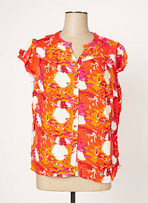 Chemisier manches courtes manches courtes orange AGATHE & LOUISE femme