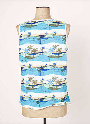 Top stretch sans manche bleu AGATHE & LOUISE femme