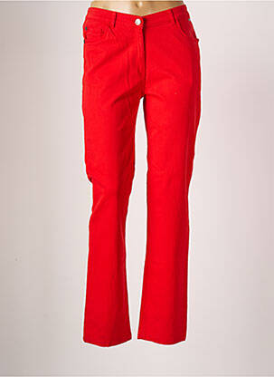 Pantalon slim taille haute taille haute rouge AGATHE & LOUISE femme