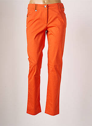 Pantalon slim tissage popeline taille normale orange AGATHE & LOUISE femme