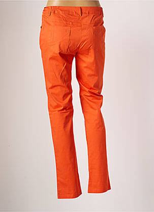 Pantalon slim tissage popeline taille normale orange AGATHE & LOUISE femme
