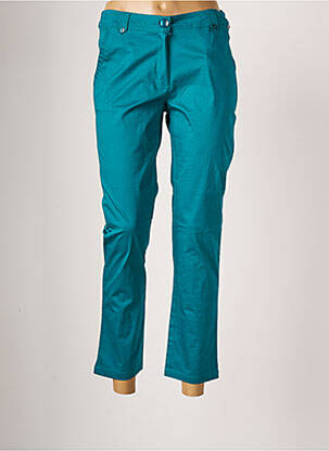Pantalon chino tissage popeline taille normale vert AGATHE & LOUISE femme