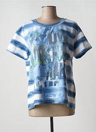 T-shirt sérigraphie avec strass manches courtes bleu RABE femme