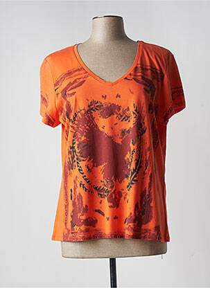T-shirt orange EVA KAYAN pour femme